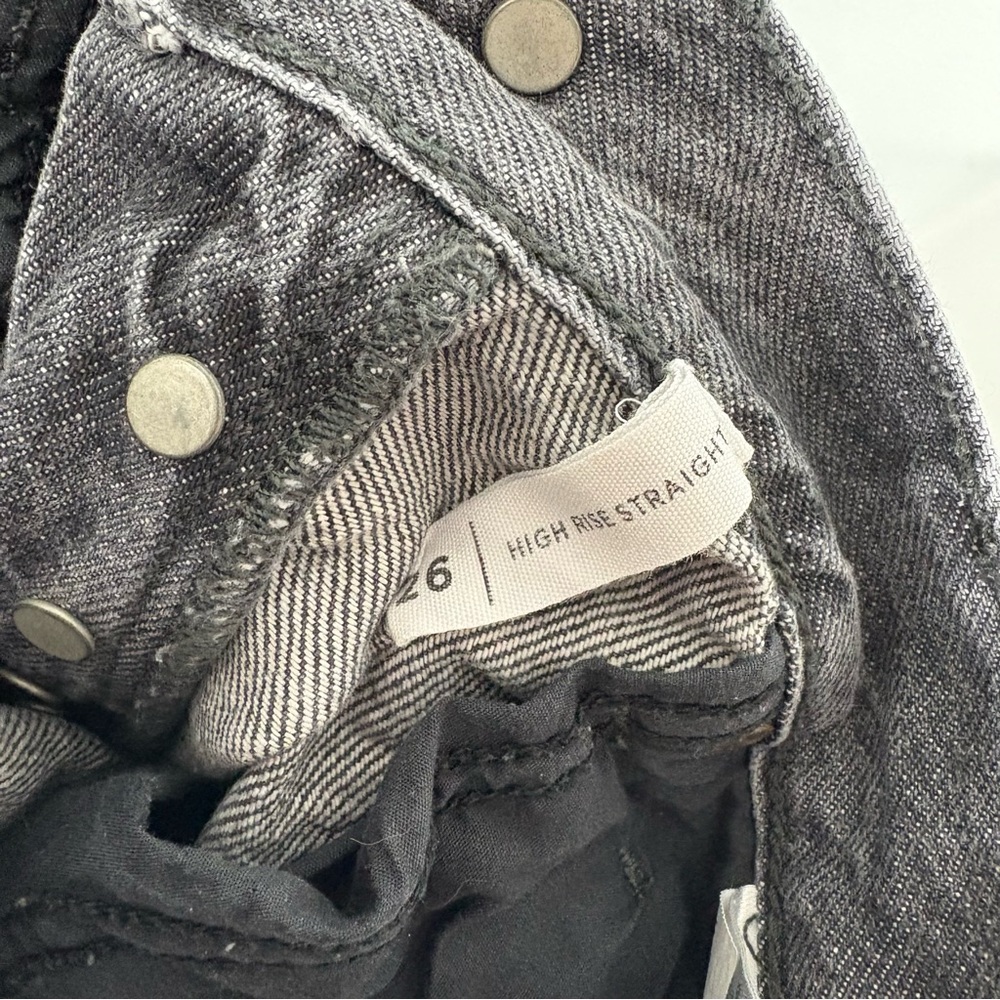 PACSUN‎ • Eco Black Two-Tone High Waisted Straight Leg Jeans - Picture 7 of 7